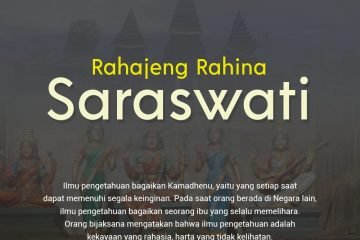 Hari Raya Saraswati 30 Januari 2021